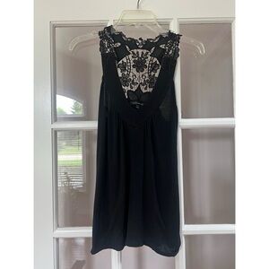 Urban Behavior Black Floral Lace Back Tank Top